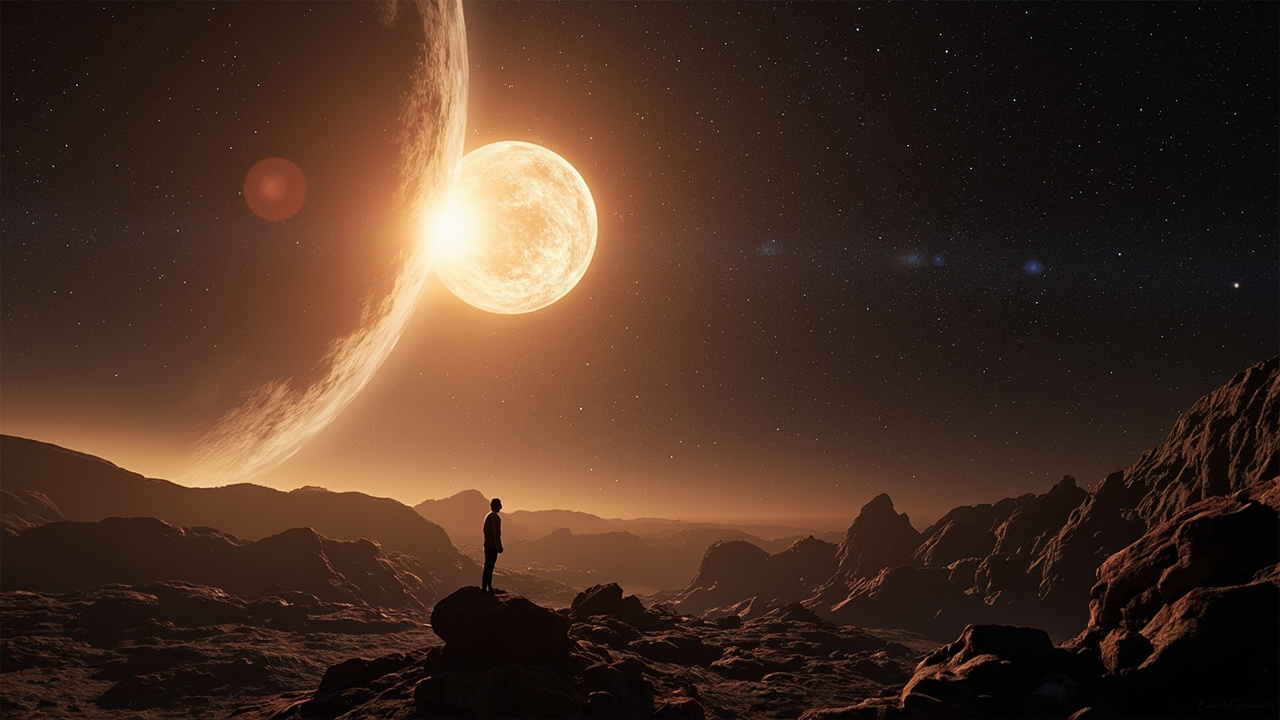 太阳照射下的水星表面示意图